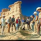 Billy Crystal, Helen Slater, David Paymer, Kyle Secor, Dean Hallo, Bill Henderson, Bruno Kirby, Phill Lewis, Josh Mostel, Daniel Stern, and Tracey Walter in City Slickers (1991)