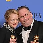 Elisabeth Moss and Bruce Miller at an event for 75th Golden Globe Awards (2018)