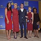 Sharon Stone, Alfre Woodard, Kristen Bell, Garrett Hedlund, and Simone Alexandra Johnson at an event for The 75th Annual Golden Globe Nominations (2017)