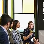 Dave Karger, Nazanin Boniadi, Dev Patel, and Tilda Cobham-Hervey at an event for Hotel Mumbai (2018)