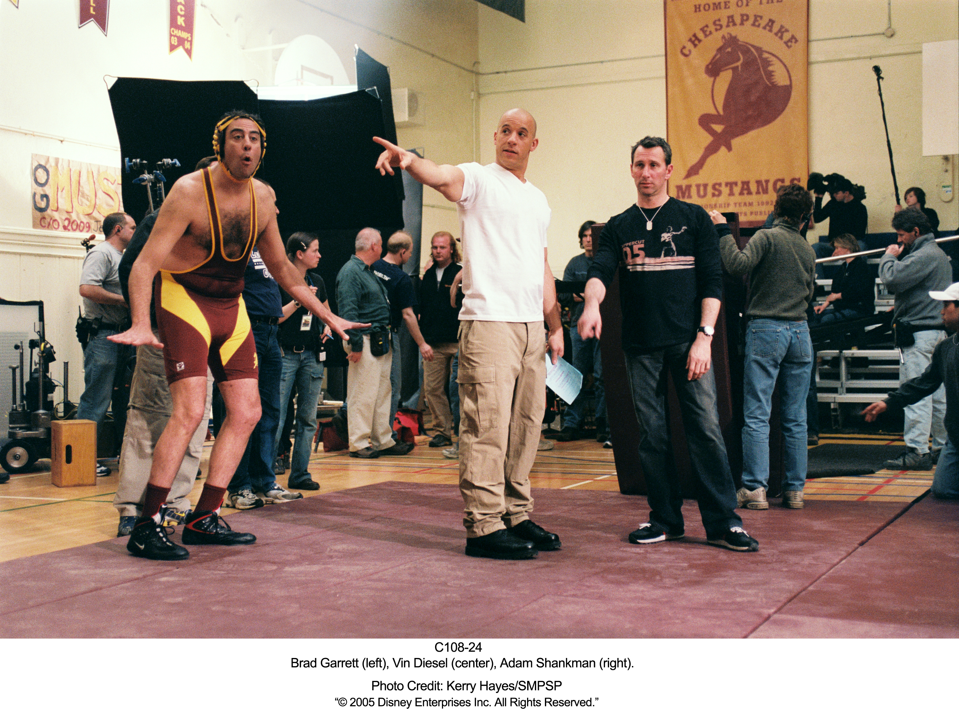 Vin Diesel, Brad Garrett, and Adam Shankman in The Pacifier (2005)