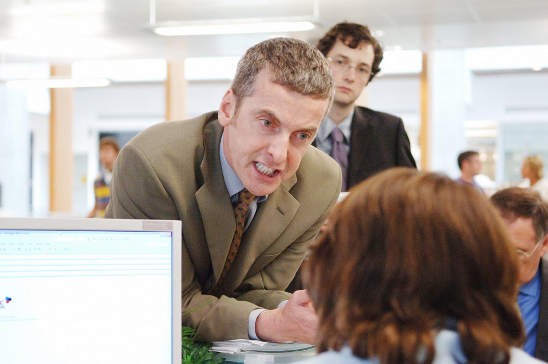 Peter Capaldi and Chris Addison in The Thick of It (2005)