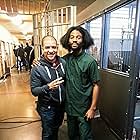 Lamar Usher and Writer Virgil Williams on the set of Criminal Minds. S.10 E.16 "Lockdown"
