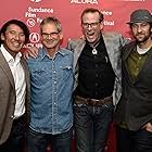 Conrad Anker, Jon Krakauer, Renan Ozturk, and Jimmy Chin at an event for Meru (2015)