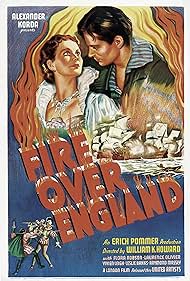 Vivien Leigh, Laurence Olivier, Leslie Banks, Raymond Massey, and Flora Robson in Fire Over England (1937)