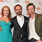 Ned Benson, James McAvoy, and Jessica Chastain at an event for The Disappearance of Eleanor Rigby: Him (2013)
