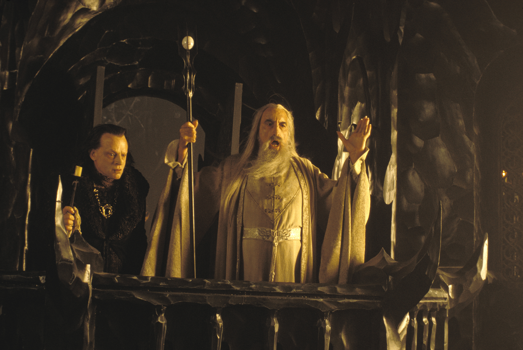 Brad Dourif and Christopher Lee in The Lord of the Rings: The Two Towers (2002)