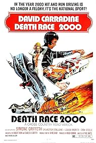 David Carradine and Simone Griffeth in Death Race 2000 (1975)