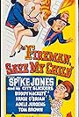 Buddy Hackett, Spike Jones, Adele Jergens, and Hugh O'Brian in Fireman Save My Child (1954)