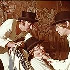 Malcolm McDowell, Warren Clarke, and James Marcus in A Clockwork Orange (1971)