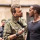 Anthony Mackie and Pilou Asbæk in Outside the Wire (2021)