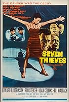 Edward G. Robinson, Joan Collins, Rod Steiger, Sebastian Cabot, Michael Dante, Berry Kroeger, Alexander Scourby, and Eli Wallach in Seven Thieves (1960)