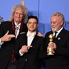 Roger Taylor, Brian May, Queen, and Rami Malek at an event for Bohemian Rhapsody (2018)