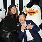 Brooke Shields, Ken Jeong, Conrad Vernon, Christopher Knights, and Chris Miller at an event for Penguins of Madagascar (2014)