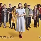Isabella Pappas with the cast from Finding Alice ITV