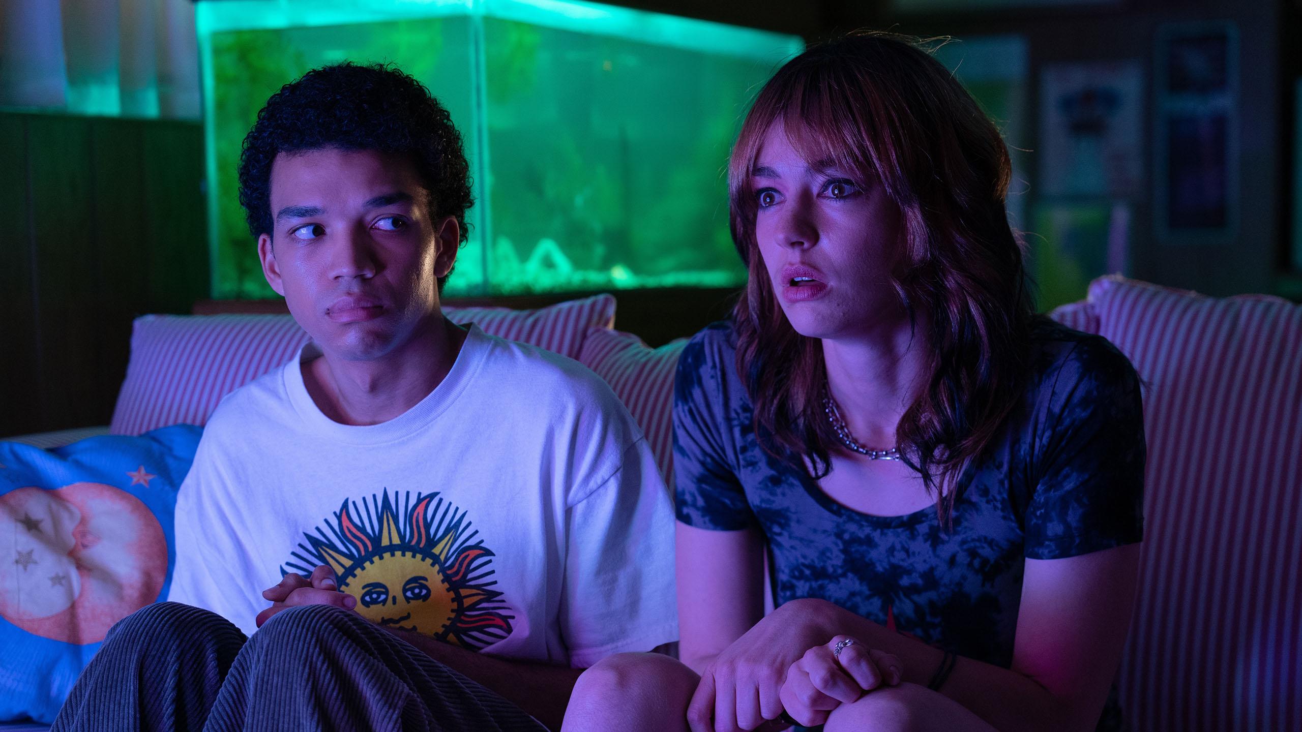 Brigette Lundy-Paine and Justice Smith in I Saw the TV Glow (2024)