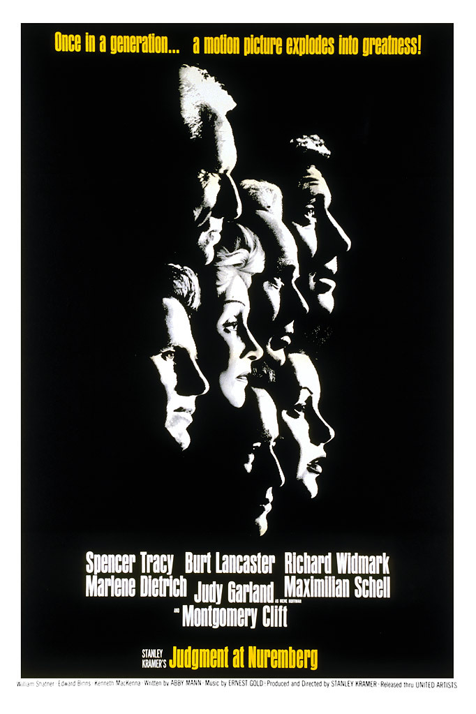 Marlene Dietrich, Judy Garland, Burt Lancaster, Spencer Tracy, Montgomery Clift, Maximilian Schell, and Richard Widmark in Judgment at Nuremberg (1961)