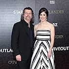 Maril Davis and Ronald D. Moore at an event for Outlander (2014)