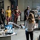 Tom Cavanagh, Anne Dudek, Jesse L. Martin, Grant Gustin, Candice Patton, Keiynan Lonsdale, and Carlos Valdes in The Flash (2014)
