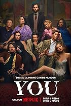 Penn Badgley, Aidan Cheng, Ozioma Whenu, Ed Speleers, Charlotte Ritchie, Dario Coates, Lukas Gage, Eve Austin, Tilly Keeper, and Niccy Lin in You (2018)