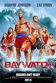 Dwayne Johnson, Alexandra Daddario, Zac Efron, Ilfenesh Hadera, Jon Bass, and Kelly Rohrbach in Baywatch (2017)