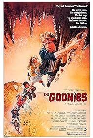Sean Astin, Corey Feldman, Martha Plimpton, Josh Brolin, Jeff Cohen, Kerri Green, and Ke Huy Quan in The Goonies (1985)