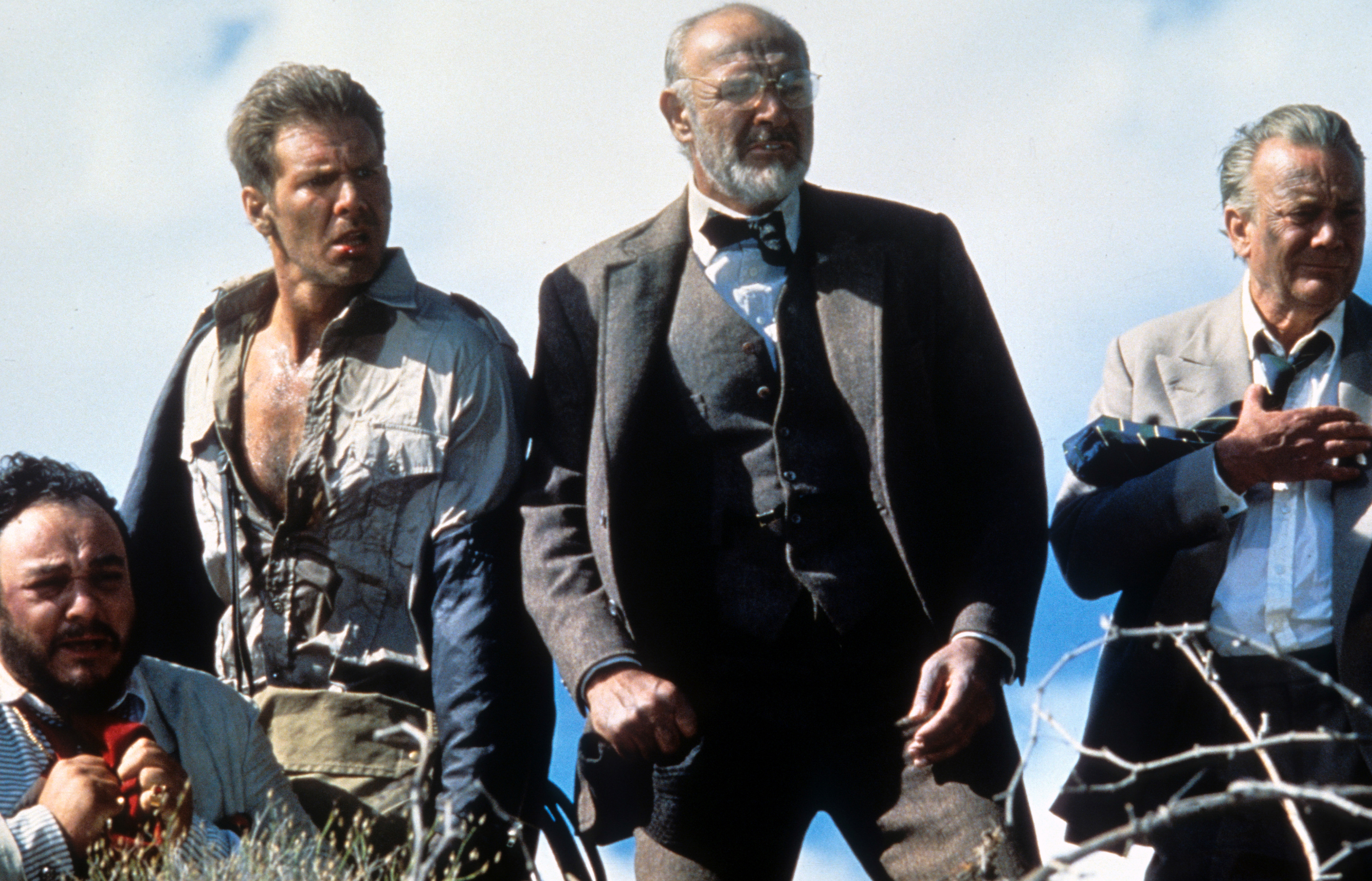 Sean Connery, Harrison Ford, Denholm Elliott, and John Rhys-Davies in Indiana Jones and the Last Crusade (1989)