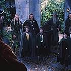 Sean Astin, Sean Bean, Elijah Wood, Viggo Mortensen, Ian McKellen, Orlando Bloom, Billy Boyd, Dominic Monaghan, John Rhys-Davies, and Hugo Weaving in The Lord of the Rings: The Fellowship of the Ring (2001)