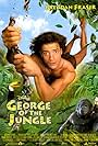 John Cleese, Brendan Fraser, Scooper, Binx, Tookie, Zakery, Emely, and Hopper in George of the Jungle (1997)