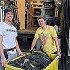 Putting cable back on the truck with my brother, Justin Kelly