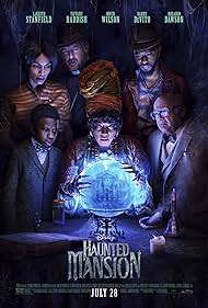 Danny DeVito, Owen Wilson, Mike Benitez, Rosario Dawson, Chase Dillon, Tiffany Haddish, and LaKeith Stanfield in Haunted Mansion (2023)