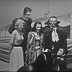 Yvonne De Carlo, Fred Gwynne, Al Lewis, Butch Patrick, and Pat Priest in Marineland Carnival: The Munsters Visit Marineland (1965)