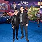 Chris Pratt and Tom Holland at an event for Onward (2020)