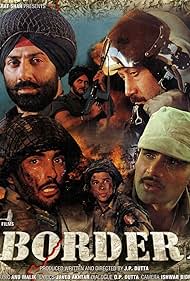 Jackie Shroff, Sudesh Berry, Sunny Deol, Puneet Issar, Akshaye Khanna, and Suniel Shetty in Border (1997)