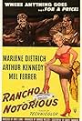 Marlene Dietrich, Mel Ferrer, and Arthur Kennedy in Rancho Notorious (1952)