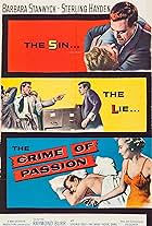 Raymond Burr, Sterling Hayden, Barbara Stanwyck, Dennis Cross, Royal Dano, and Robert Griffin in Crime of Passion (1956)