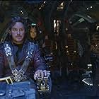 Vin Diesel, Chris Pratt, Terry Notary, and Pom Klementieff in Avengers: Infinity War (2018)