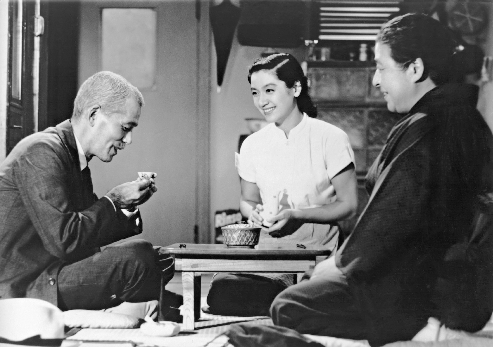Setsuko Hara, Chieko Higashiyama, and Chishû Ryû in Tokyo Story (1953)
