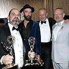 Stellan Skarsgård, Jared Harris, Craig Mazin, and Johan Renck at an event for IMDb at the Emmys (2016)