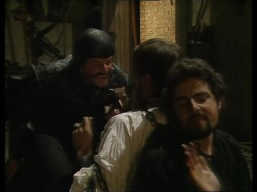 Rowan Atkinson and Max Harvey in Blackadder II (1986)