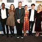 Charlie Brooker, Jerome Flynn, Bryce Dallas Howard, Alice Eve, Gugu Mbatha-Raw, Annabel Jones, Malachi Kirby, and Alex Lawther at an event for Black Mirror (2011)