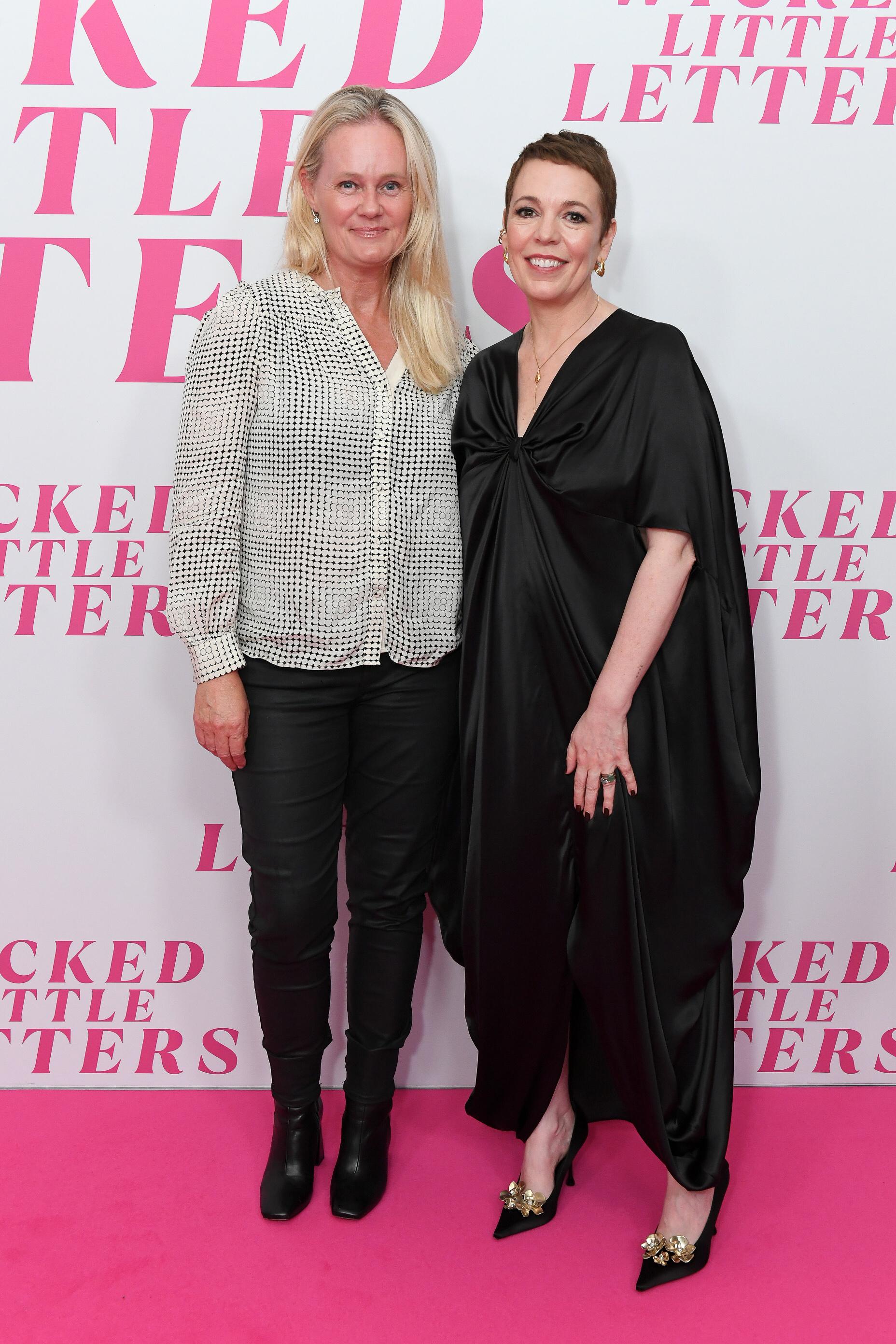 Studiocanal CEO, Elizabeth Trotman with UK actress, Olivia Coleman, at the Australian premiere of WICKED LITTLE LETTERS in March 2024
