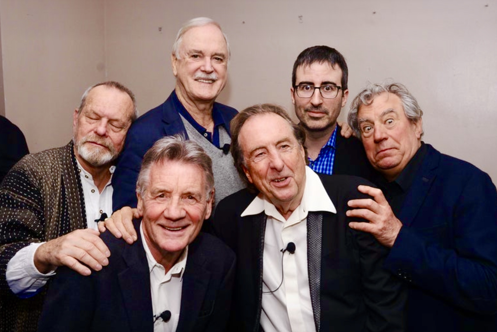 John Cleese, Terry Gilliam, Eric Idle, Terry Jones, Michael Palin, John Oliver, and Monty Python