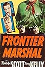 Randolph Scott, Binnie Barnes, Cesar Romero, and Nancy Kelly in Frontier Marshal (1939)