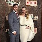 Henry Cavill and Natalie Viscuso at an event for Enola Holmes 2 (2022)