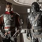 Pedro Pascal and Timothy Olyphant in The Mandalorian (2019)