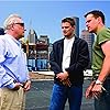 Leonardo DiCaprio, Martin Scorsese, and Matt Damon in The Departed (2006)