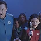 Brian George, Penny Johnson Jerald, Seth MacFarlane, Adrianne Palicki, and Halston Sage in The Orville (2017)