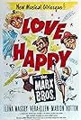 Groucho Marx, Chico Marx, Harpo Marx, Ilona Massey, and Vera-Ellen in Love Happy (1949)