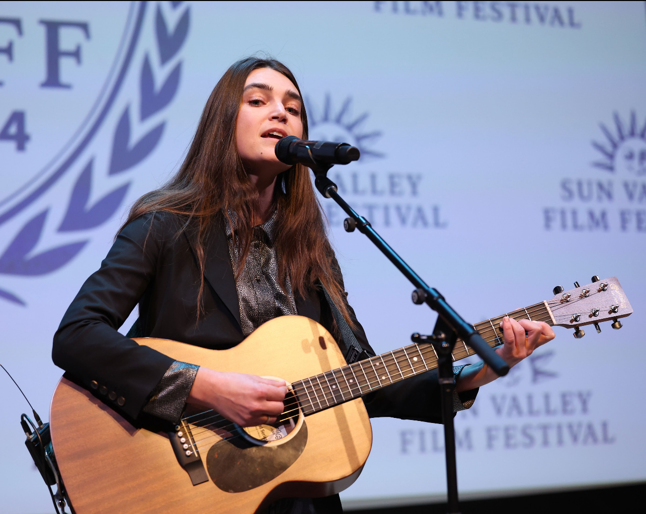 Adrienne Ackerman performing original title song "Ezra" at Sun Valley Film Festival 2024